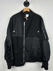 Dior X Sacai FW21 Black Hybrid Zip Up Bomber Jacket