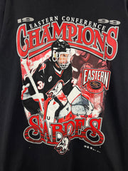 Vintage 90s NFL Buffalo Sabres Hasek Eastern Conference Champions Black Tee
