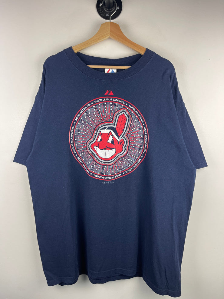 Vintage MLB Majestic Cleveland Indians Navy Tee