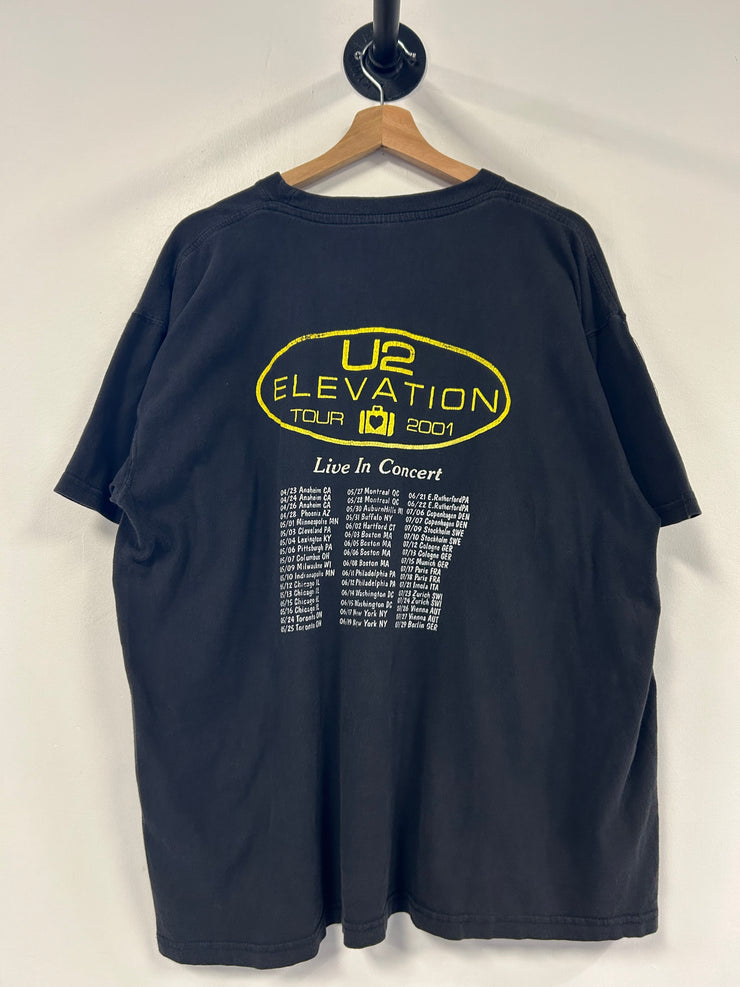 Vintage 2001 U2 Elevation Tour Black Tee