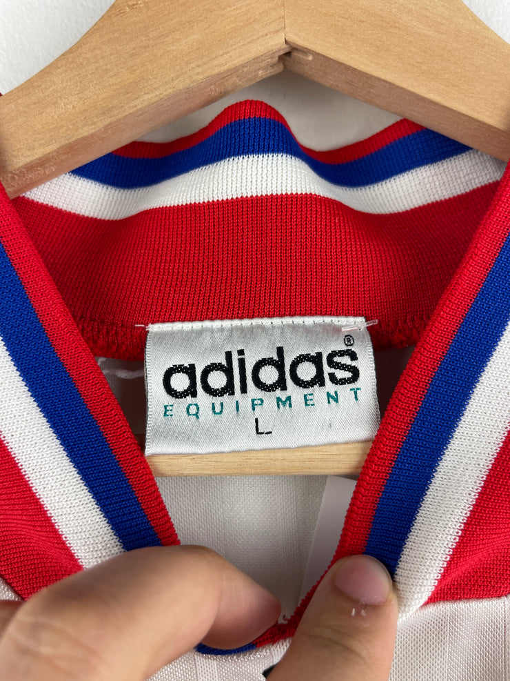 Vintage 90s Adidas Equipment White & Red Soccer Jersey