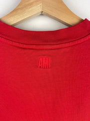Ami Paris Chenille Heart Red Tee