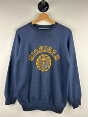Vintage 70s Velva Sheen University Of Michigan True Vintage Navy Crewneck