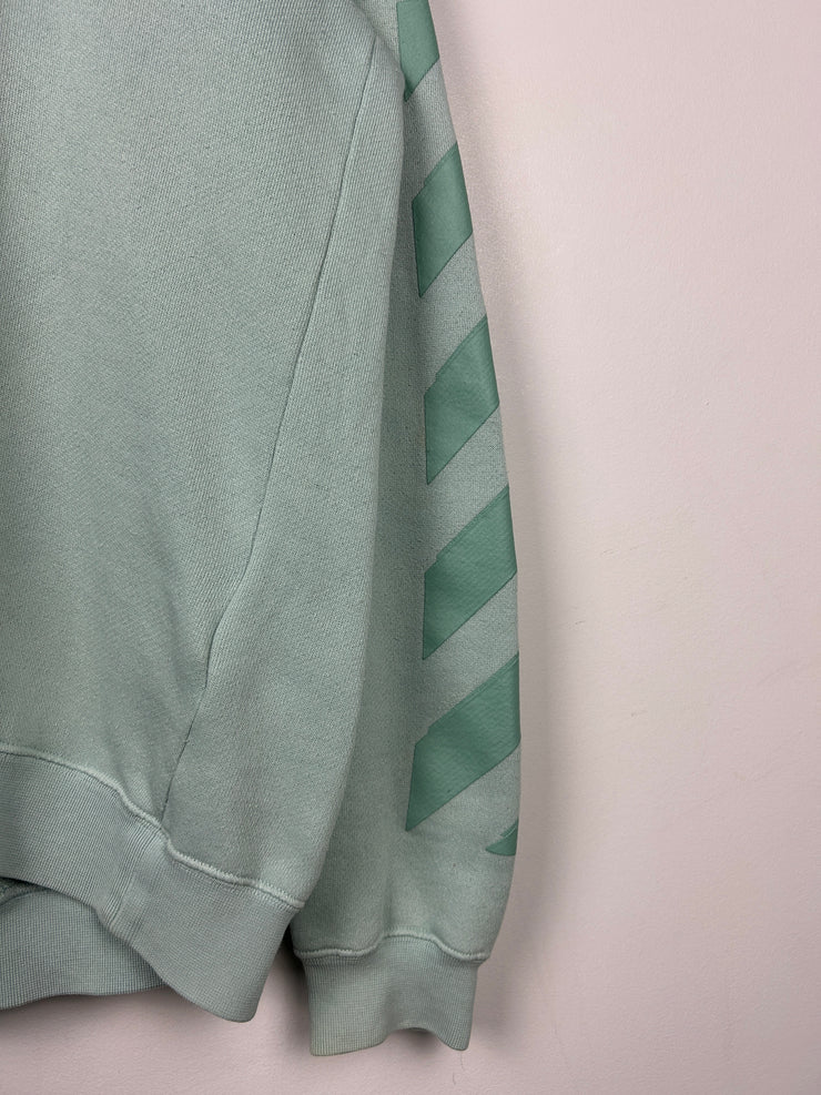 Off White Diagonal Arrows Seafoam Hoodie