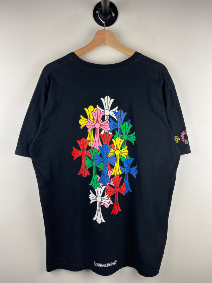 Chrome Hearts Multi Colour Cross Cemetery Black Tee