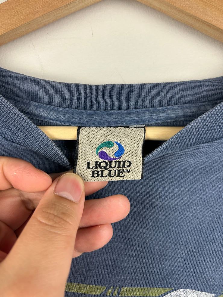 Vintage 2000 Grateful Dead Liquid Blue Box Logo Blue Tee