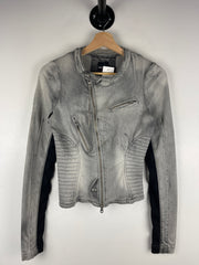 Vintage Miss Sixty Women's Black & Grey Denim Moto Jacket