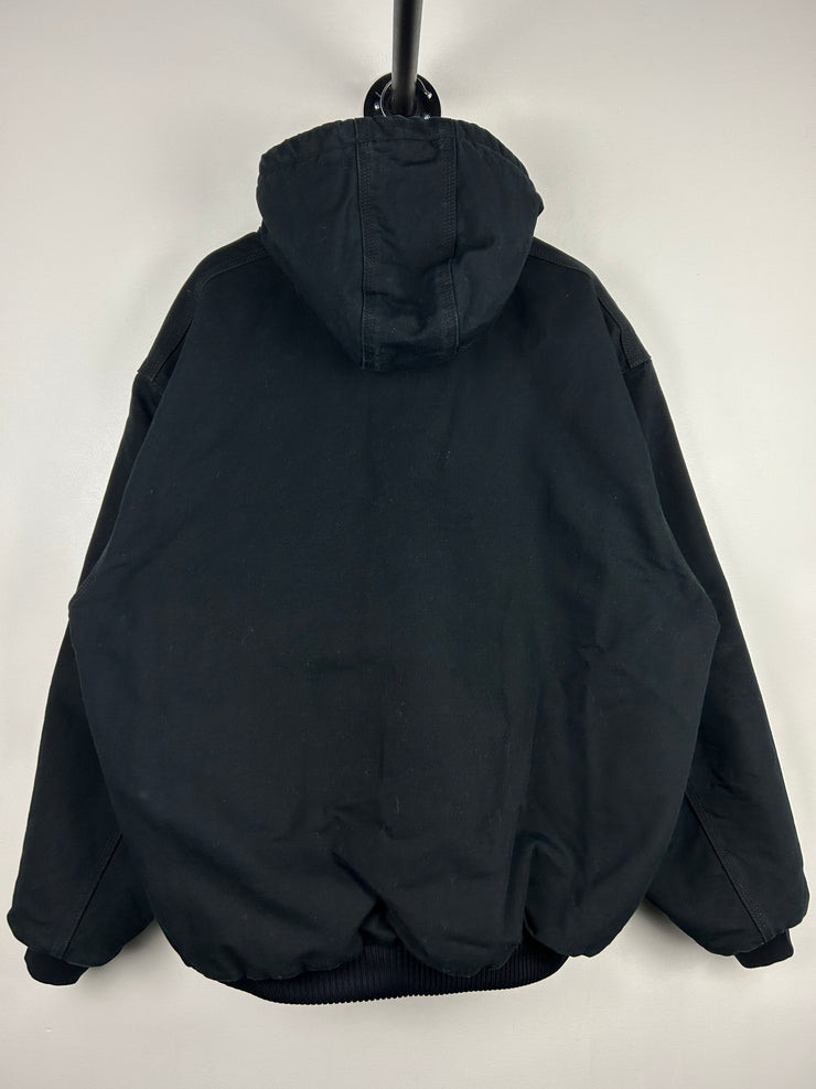 Vintage Carhartt Active Black Hooded Work Jacket J140 BLK