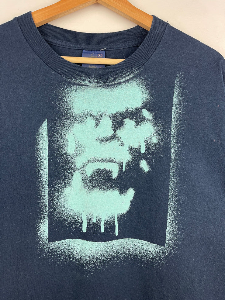 Vintage 90s Fuct Skateboards Spray Paint Navy Tee