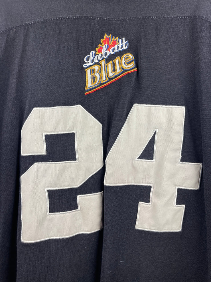 Vintage 90s Labatt Blue Beer Black Long Sleeve Jersey