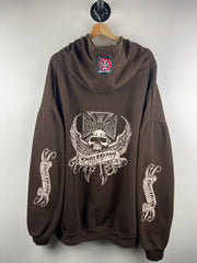 Vintage West Coast Choppers Choppers For Life Por Vida Brown Hoodie