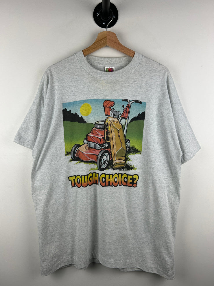 Vintage 90s Golf Tough Choice? Grey Tee