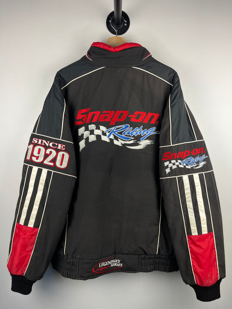 Vintage 90s Snap On Racing Black & Red Bomber Jacket