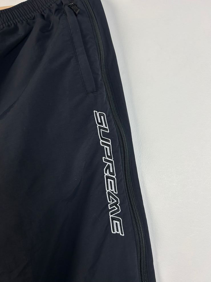 Supreme SS23 Black Full Zip Baggy Warm Up Pants