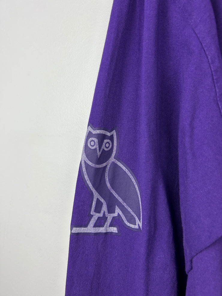 OVO X Mitchell & Ness NBA Toronto Raptors Black & Purple Long Sleeve