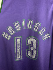 Vintage 90s NBA Champion Milwaukee Bucks Robinson Purple Basketball Jersey