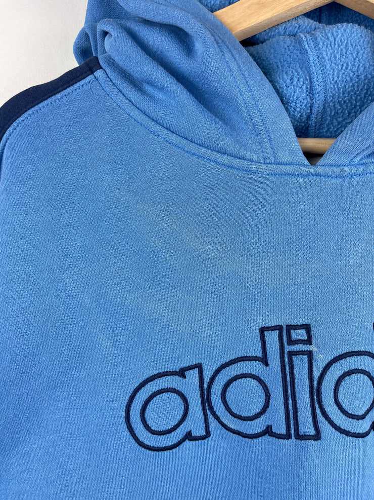 Vintage Adidas Spellout Embroidered Baby Blue Hoodie