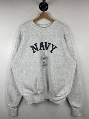 Vintage 90s US Navy Grey Reverse Weave Crewneck