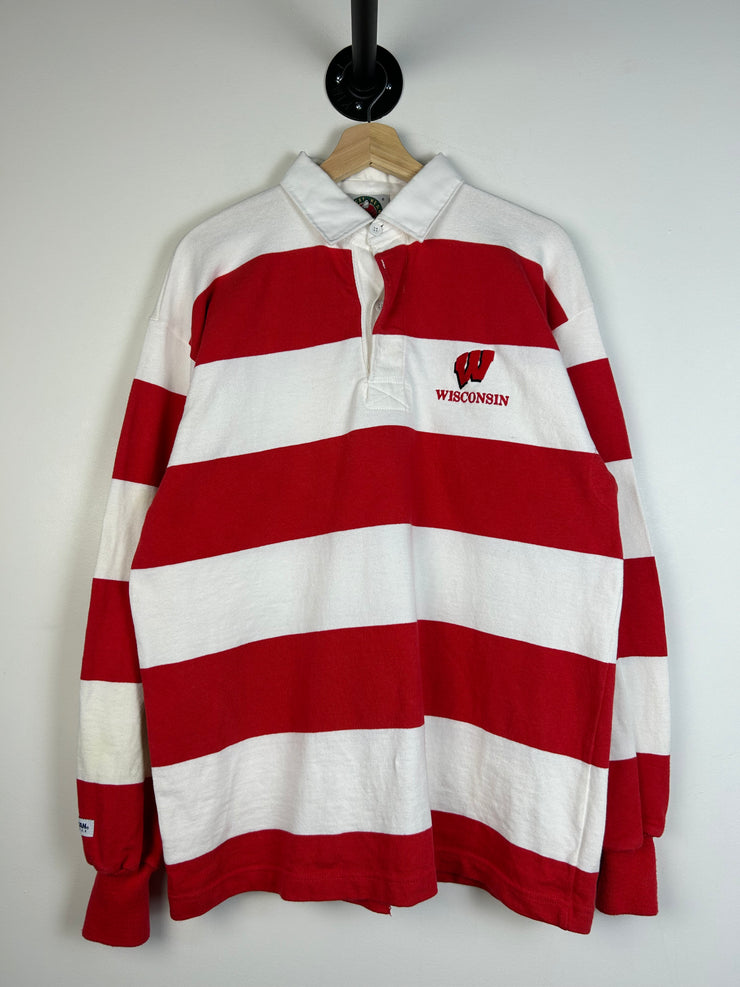 Vintage Y2K Barbarian Rugby Wear Wisconsin Polo Rugby Long Sleeve