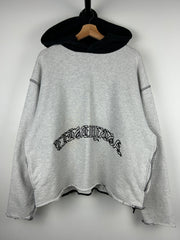 Askyurself Inside Out Grey & Black Cropped Hoodie