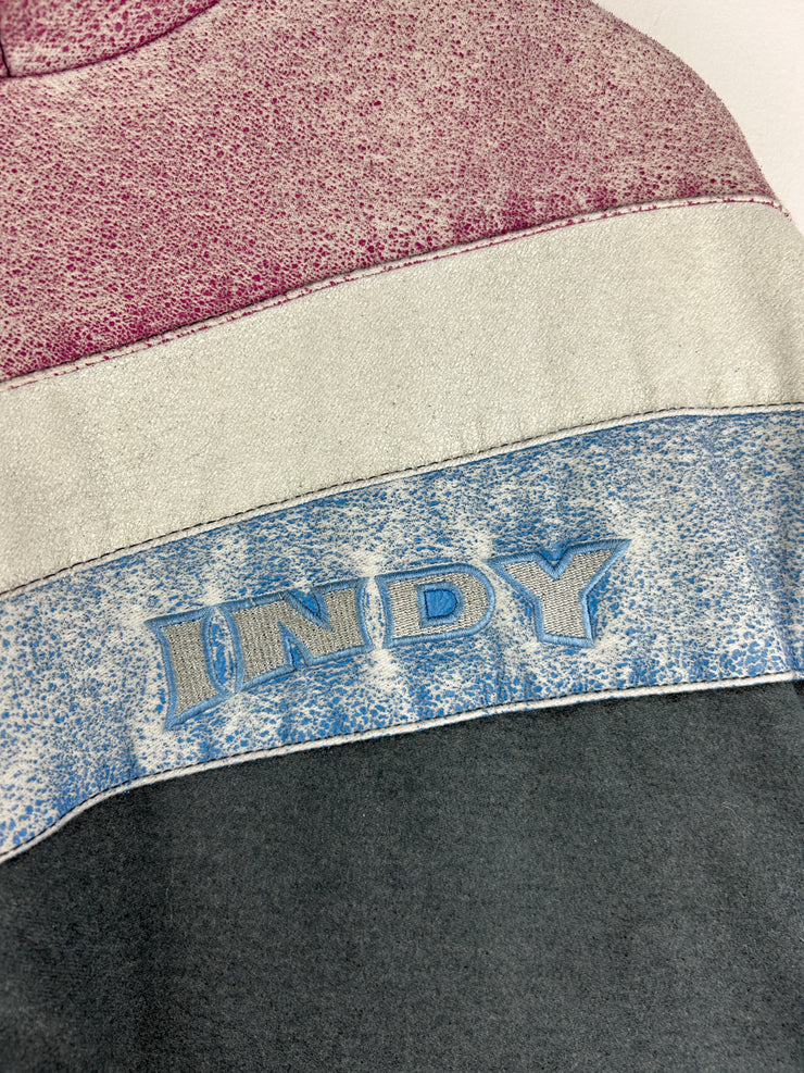 Vintage 90s Polaris Indy Pink & Grey Racing Bomber Jacket
