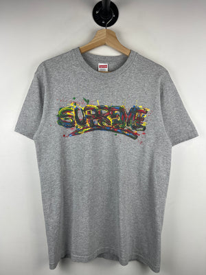 Supreme SS20 Paint Logo Heather Grey Tee