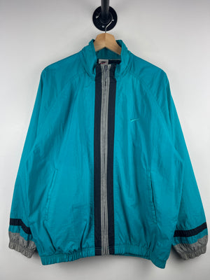 Vintage 90s Nike Swoosh Teal Windbreaker