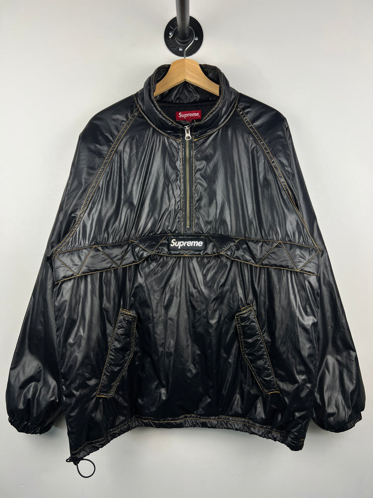 Supreme FW17 Contrast Stitch Pullover Insulated Black Jacket