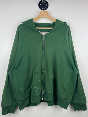 Vintage 90s Sports Afield Thermal Lined Green Zip Hoodie