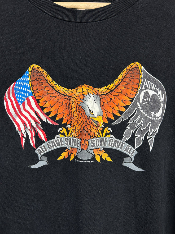Vintage Eagle All Gave Some Some Gave All Flag Long Sleeve