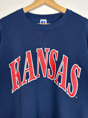 Vintage 90's Russell Kansas Navy Crewneck