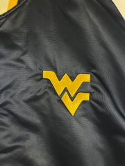 Vintage 80s Starter West Virginia Mountaineers Navy Satin Varsity Jacket