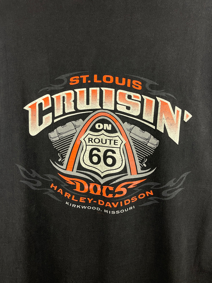 Vintage Harley Davidson St Louis Cruisin Black Tee
