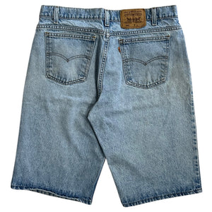 Vintage 90s Levis 550 Orange Tab Light Wash Blue Denim Shorts