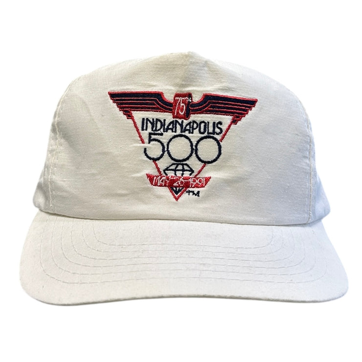Vintage 90s Indianapolis 500 Players White Snapback Hat