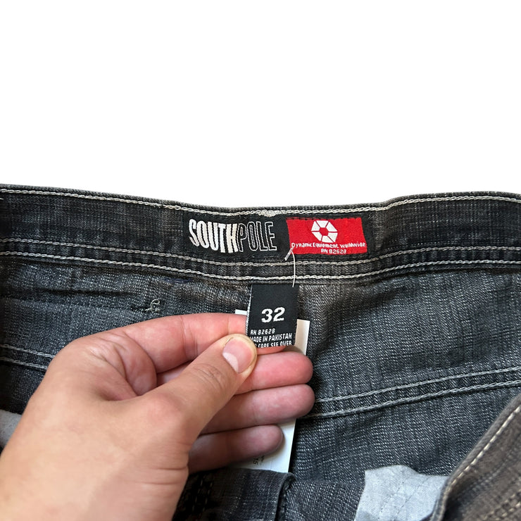 Vintage Y2K South Pole Red Tab Baggy Washed Black Denim Jeans