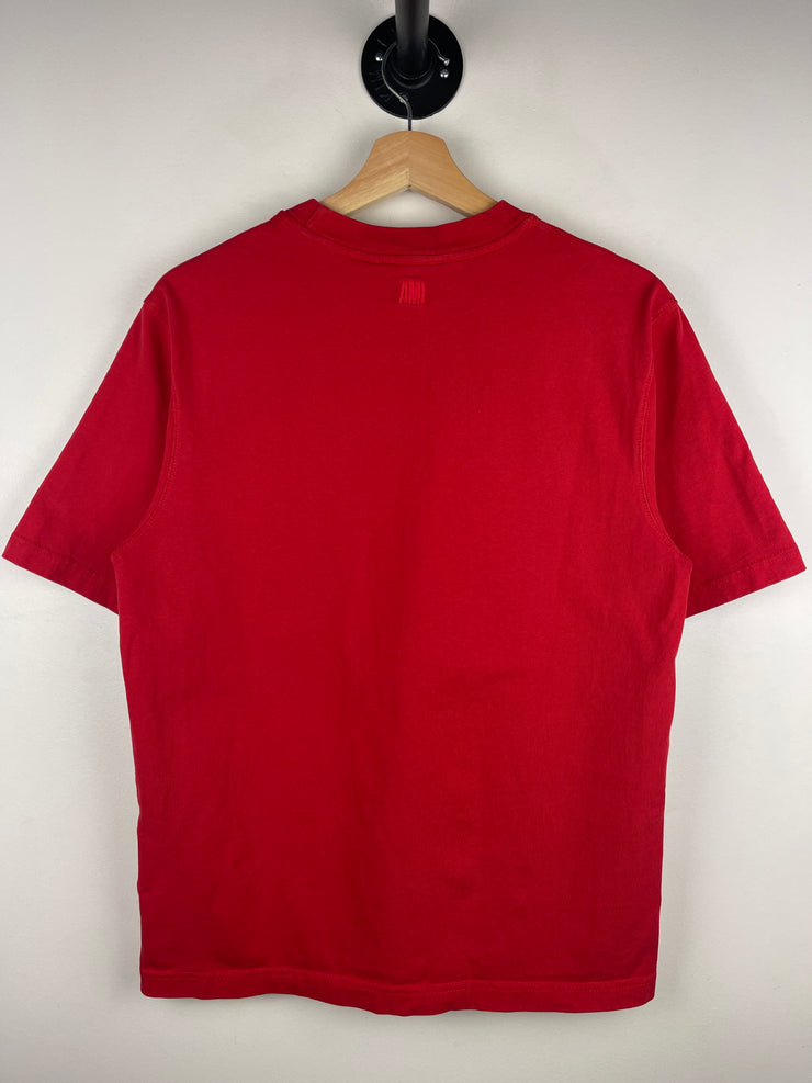 Ami Paris Chenille Heart Red Tee