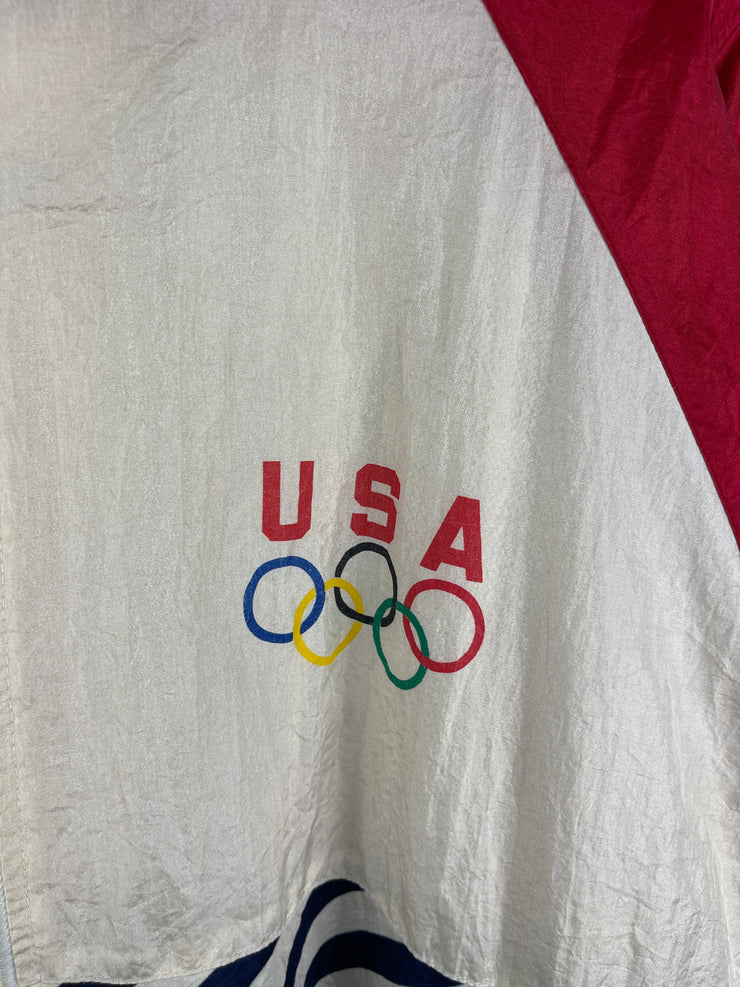 Vintage 90s USA Olympics White Windbreaker