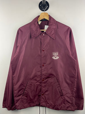 Vintage 70s Champion Running Man Harvard University Burgundy Coaches Jacket