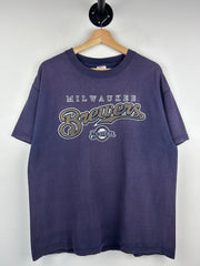 Vintage MLB Milwaukee Brewers Faded Navy Tee
