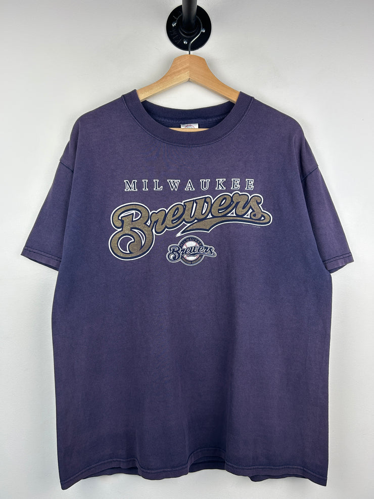Vintage MLB Milwaukee Brewers Faded Navy Tee