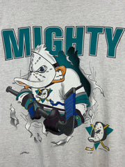 Vintage 90s NHL Nutmeg Anahiem Mighty Ducks Breakthrough Grey Tee