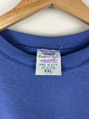 Vintage 90s Felix The Cat Cartoon Embroidered Blue Crewneck