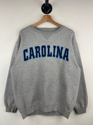 Vintage Champs North Carolina Tar Heels Embroidered Grey Crewneck