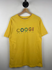 Vintage 90s Coogi Australia Spellout Yellow Tee