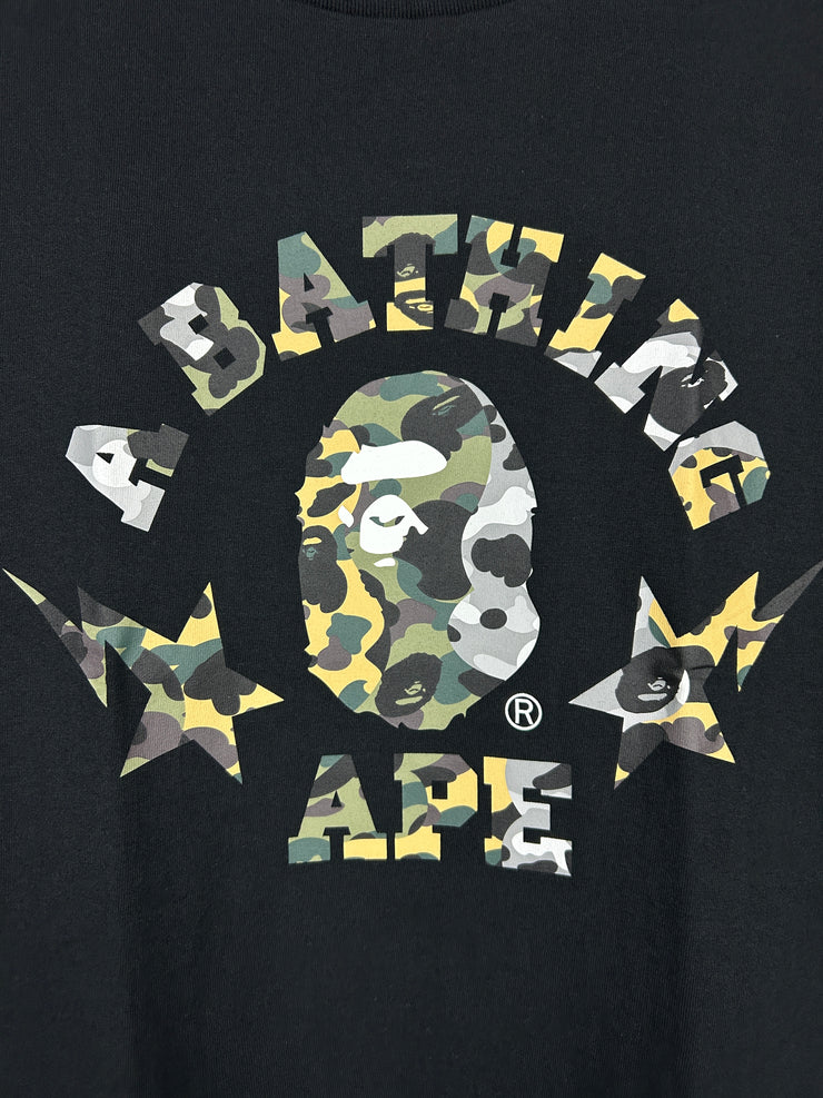 Bape College Logo Star Black & Green Tee