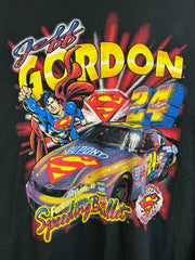 Vintage 90's Nascar Jeff Gordon Superman Black Tee