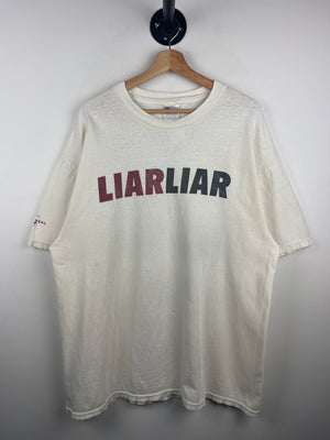Vintage 90s Liar Liar Jim Carey Universal Studios Movie Promo White Tee