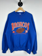 Vintage 90s NFL Russell Denver Broncos Blue Crewneck