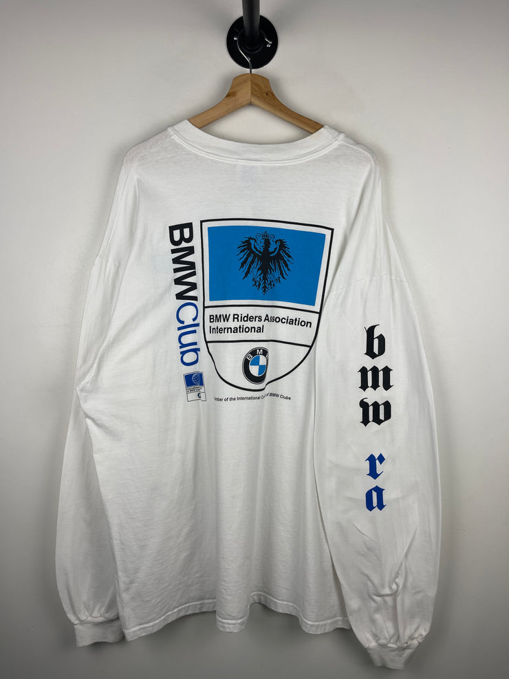 Vintage 90s BMW Club Riders Association White Long Sleeve